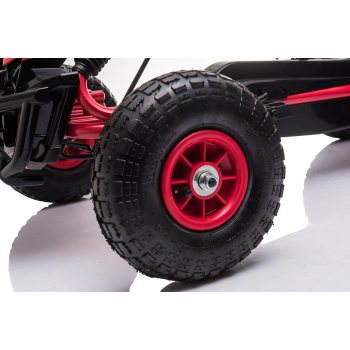 Gokart na Pedały AIR PerHour dla dzieci Czerwony + Hamulec ręczny + Pompowane koła + Regulacja siedzenia